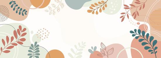Design banner Spring background with beautiful. Background for design. Colorful background with tropical plants. vector