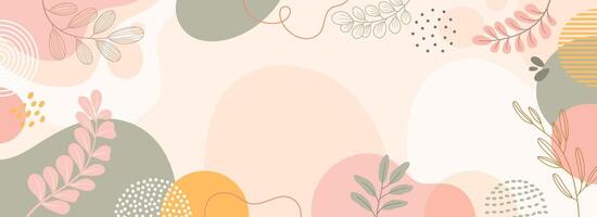 Design banner Spring background with beautiful. Background for design. Colorful background with tropical plants. vector