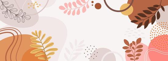 Design banner Spring background with beautiful. Background for design. Colorful background with tropical plants. vector