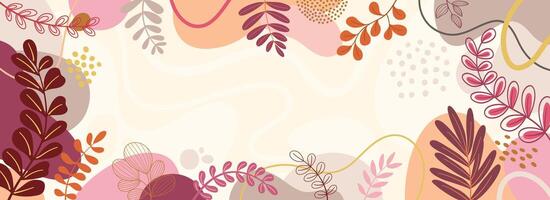 Design banner Spring background with beautiful. Background for design. Colorful background with tropical plants. vector
