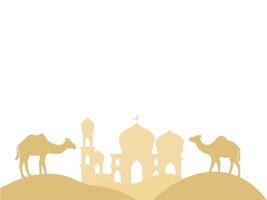 Mosque Ramadan Kareem Camel Background vector