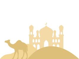 Mosque Eid Al Fitr Camel Background vector