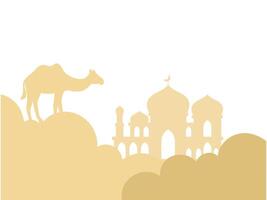 Mosque Ramadan Kareem Camel Background vector