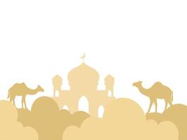 Mosque Ramadan Kareem Camel Background vector