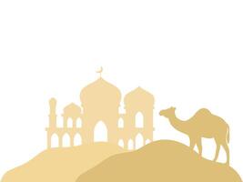 Mosque Ramadan Kareem Camel Background vector