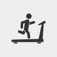 Man running on treadmill icon. Simple flat style . Run, runner, gym equipment, fitness, exercise machine, sport concept vector
