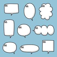 Black and white speech bubble balloon with quotation marks, icon sticker memo keyword planner text box banner vector