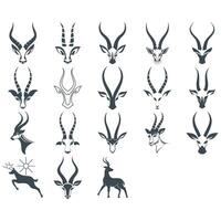 Icon set antelope. vector