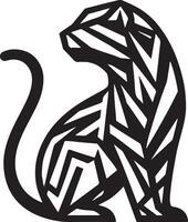 Geometric Panther silhouettes Line art Panther vector
