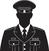 Officer in Uniform silhouette vector