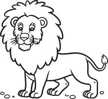 Lion coloring book page illustration colouring book vector