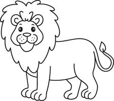 Lion coloring book page illustration colouring book vector