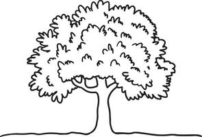 Tree coloring page illustration colouring page for kids, coloring book vector