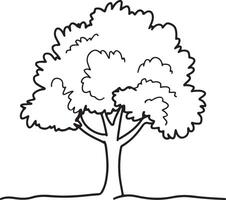 Tree coloring page illustration colouring page for kids, coloring book vector