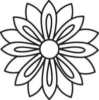 Flower coloring page illustration colouring page for kids vector