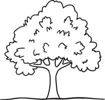 Tree coloring page illustration colouring page for kids, coloring book vector