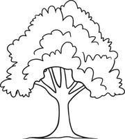 Tree coloring page illustration colouring page for kids, coloring book vector