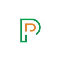 letter dp thin line colorful logo vector
