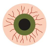 Halloween eye with burst capillaries. Isolated illustration for holiday design vector