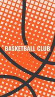 Basketball background design with ball and text. Colorful illustration for flyers, banners, web and print. Sport, team play concept. Flat modern illustration isolated. vector