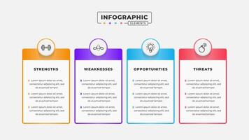 Swot analysis infographic template with icons vector