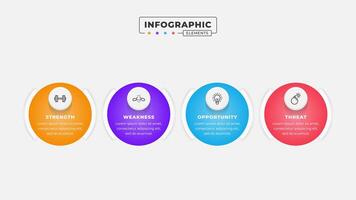 Swot analysis infographic template with icons vector