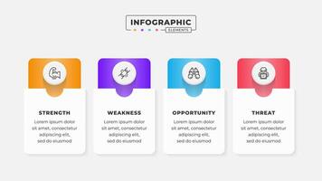 Swot analysis infographic template with icons vector