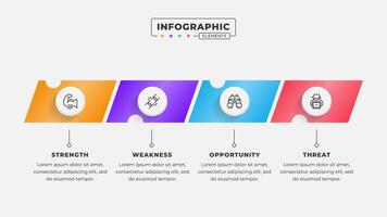 Swot analysis infographic template with icons vector