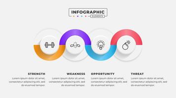 Swot analysis infographic template with icons vector