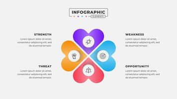 Swot analysis infographic template with icons vector