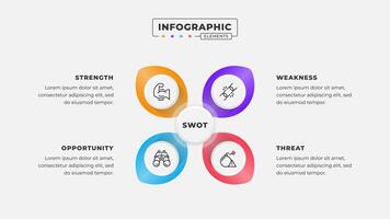 Swot analysis infographic template with icons vector