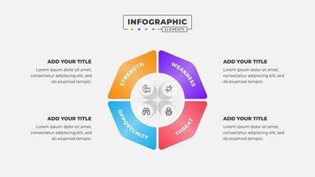 Swot analysis infographic template with icons vector