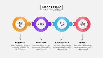 Swot analysis infographic template with icons vector