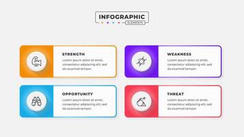 Swot analysis infographic template with icons vector