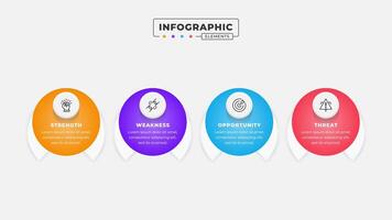 Swot analysis infographic template with icons vector