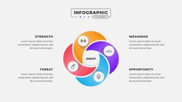 Swot analysis infographic template with icons vector