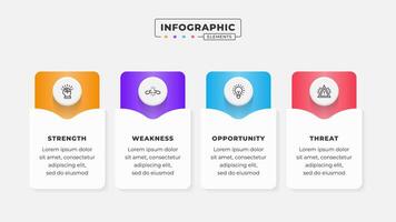 Swot analysis infographic template with icons vector