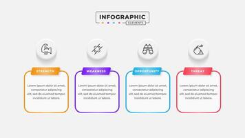 Swot analysis infographic template with icons vector