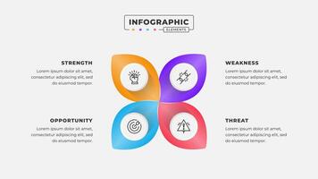 Swot analysis infographic template with icons vector