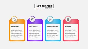 Swot analysis infographic template with icons vector