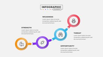 Swot analysis infographic template with icons vector