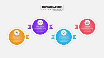 Swot analysis infographic template with icons vector