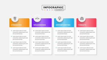 Swot analysis infographic template with icons vector