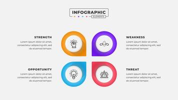 Swot analysis infographic template with icons vector