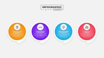 Swot analysis infographic template with icons vector