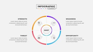 Swot analysis infographic template with icons vector
