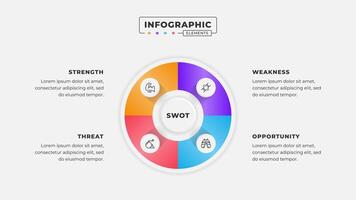 Swot analysis infographic template with icons vector