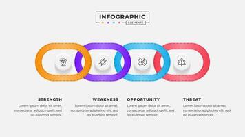 Swot analysis infographic template with icons vector