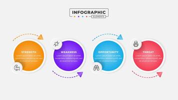 Swot analysis infographic template with icons vector