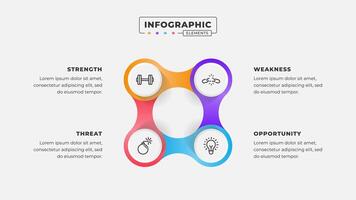Swot analysis infographic template with icons vector